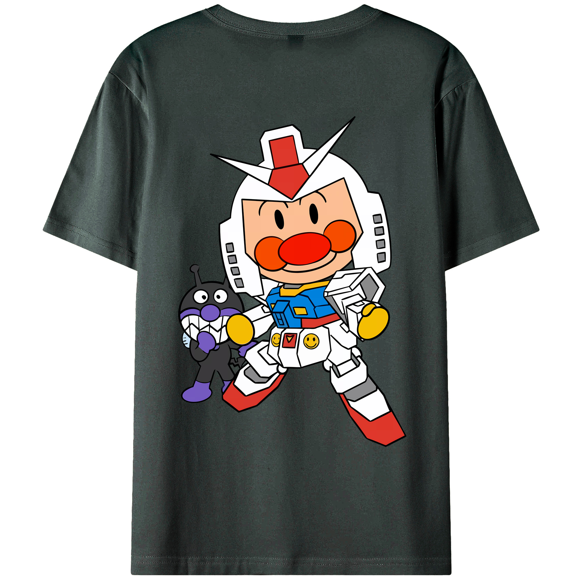 （画像用） アンパンマン Anpanman 綿100％ メンズ半袖Tシャツ（バックプリント） 通気性